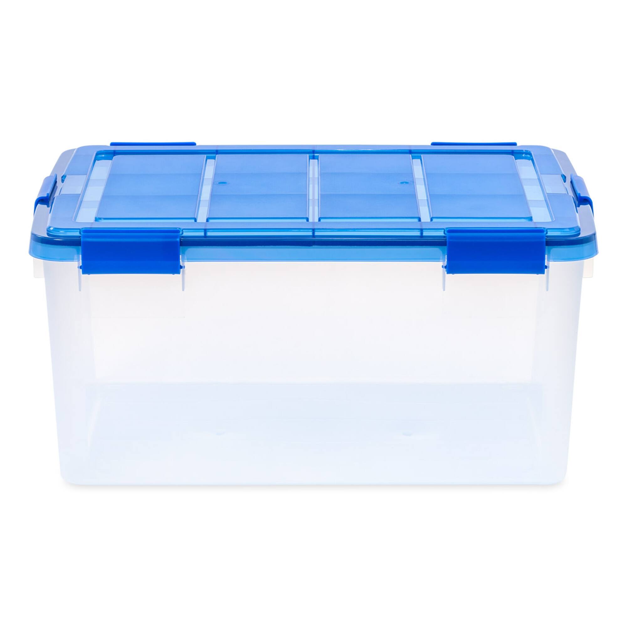 IRIS® 60qt. Clear Ultimate Box with Blue Buckle Lid